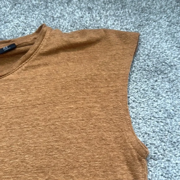 Linen Tahari Cami for under blazer tan button up in back Sz Medium - Picture 3 of 5